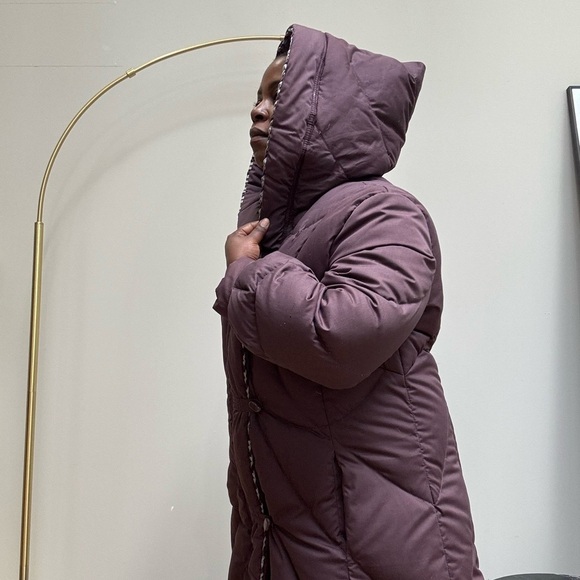 80s featherweights quilted feather puffy long down coat with hood - Picture 5 of 15